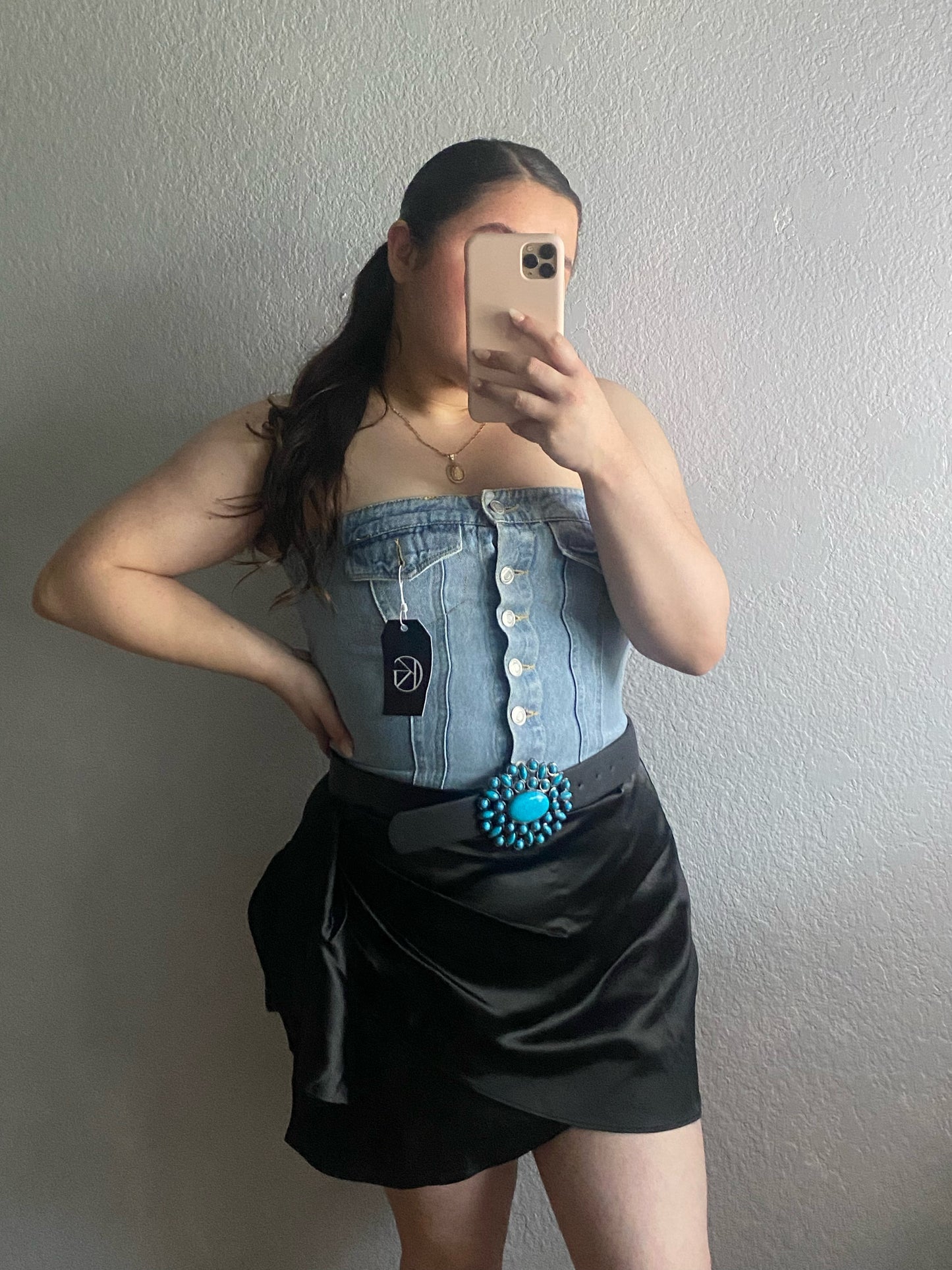 Mini silk skirt