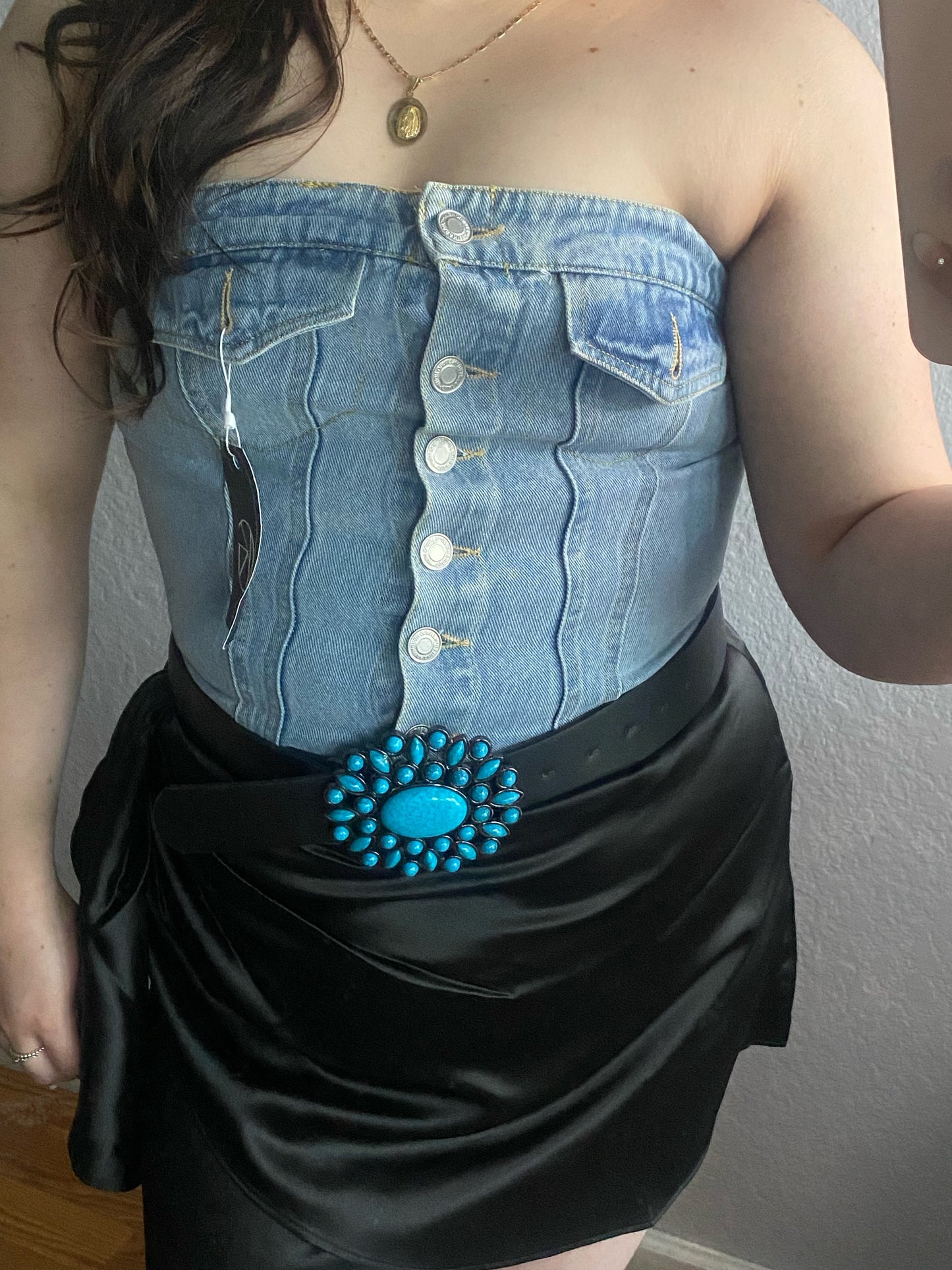 Mini silk skirt